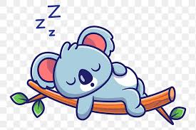 a cartoon of a koala sleeping on a branch